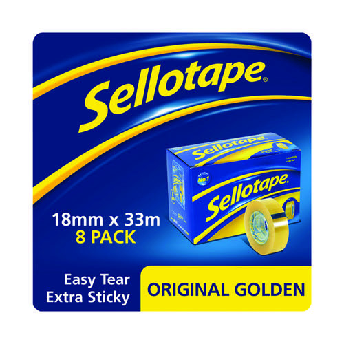Sellotape 1443251 Original golden tape, 18mm x 33m (8-pack) 1443251 236509 - 1