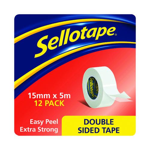 Sellotape 1445293 double sided tape, 15mm x 5m (12-pack) 1445293 236506 - 1