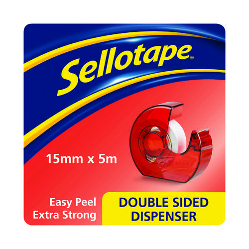 Sellotape 1766008 double sided tape and dispenser, 15mm x 5m 1766008 236508 - 1