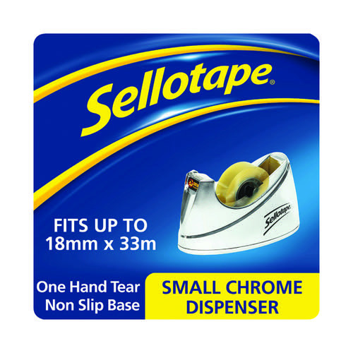 Sellotape 504045 chrome tape dispenser small, 19mm x33m 504045 236515 - 1