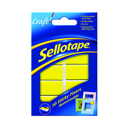 Sellotape sticky fixers removable pads, 20mm x 40mm (10-pack) 1445286 236512 - 1