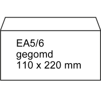 Service EA5 /6  white envelope gummed, 110mm x 220mm (500-pack) 201020 88099423 209002