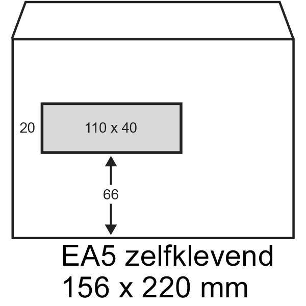 Service EA5 white envelope self-adhesive window left, 156mm x 220mm (500-pack) 202540 88098974 209038 - 1