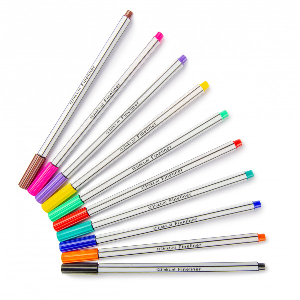 Set of 123ink coloured fineliners (10-pack)  300300 - 1