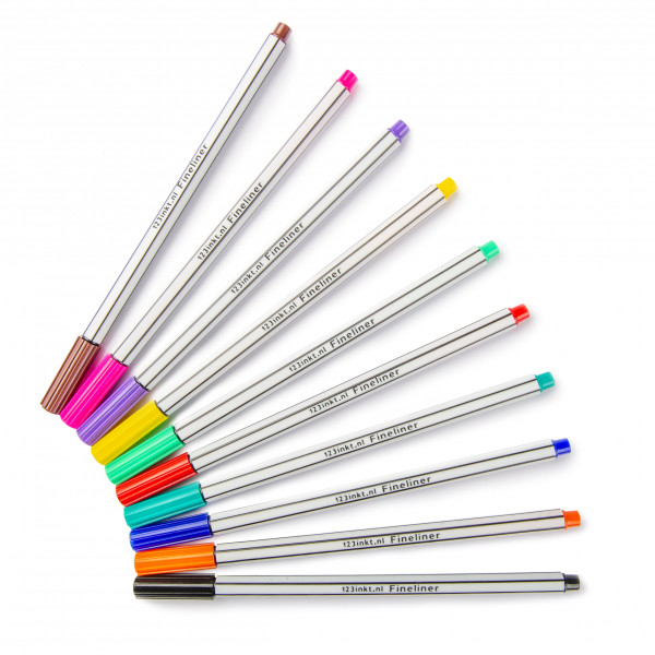 Set of 123ink coloured fineliners (10-pack)  300300 - 1
