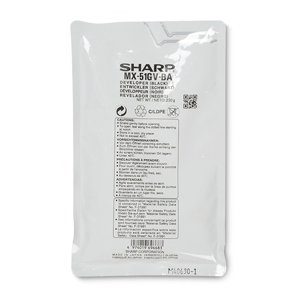 Sharp MX-51GVBA black developer (original) MX51GVBA 082284 - 1