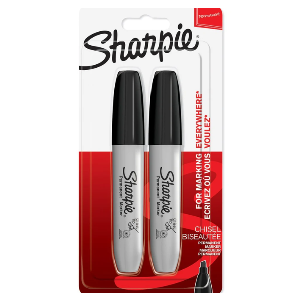 Sharpie | Chisel tip permanent marker | black | 2-pack 520074 - 1