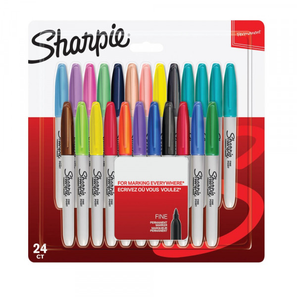 Sharpie | Fine tip permanent marker | assorted colours | 24-pack 068810 - 1