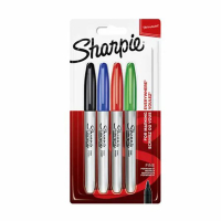 Sharpie | Fine tip permanent marker | assorted colours | 4-pack 424495
