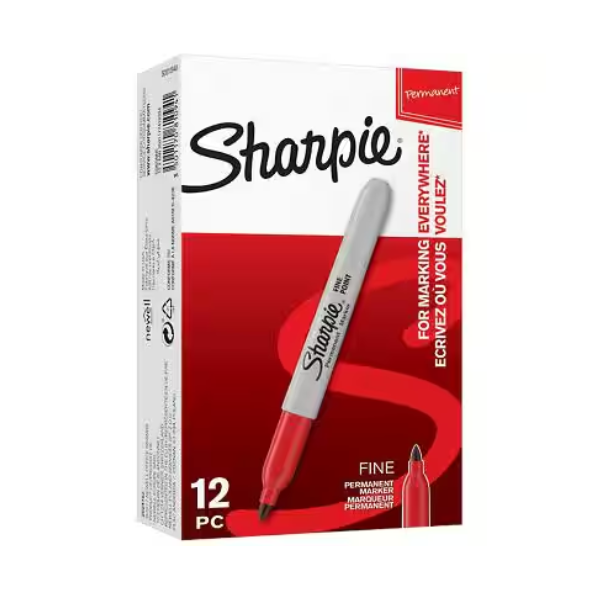 Sharpie | Fine tip permanent marker | red | 12-pack 520000 - 1