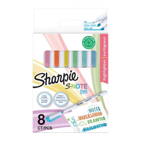 Sharpie Creative assorted dual tip highlighters/markers (8-pack) 520072 - 1