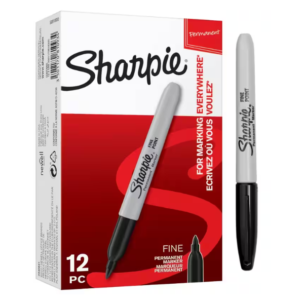 Sharpie black fine tip permanent marker (12-pack) 237102 - 1