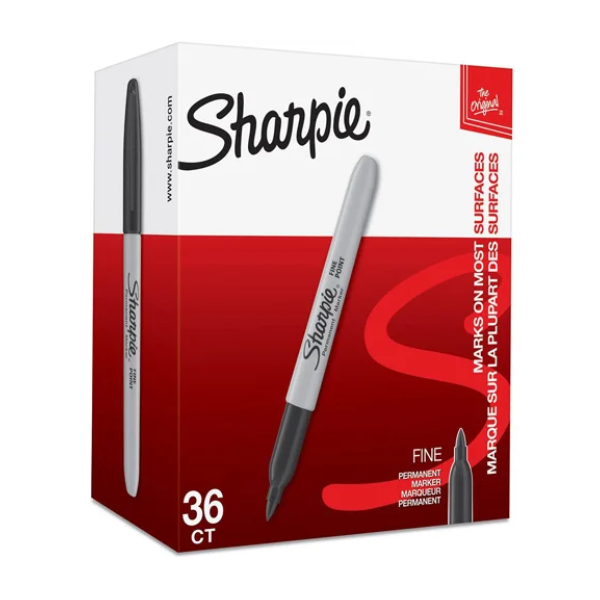Sharpie black fine tip permanent marker (36-pack) 520056 - 1