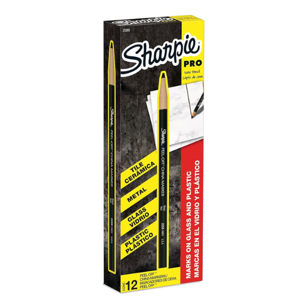 Sharpie black peel-off china wax marker (12-pack) 520076 - 1