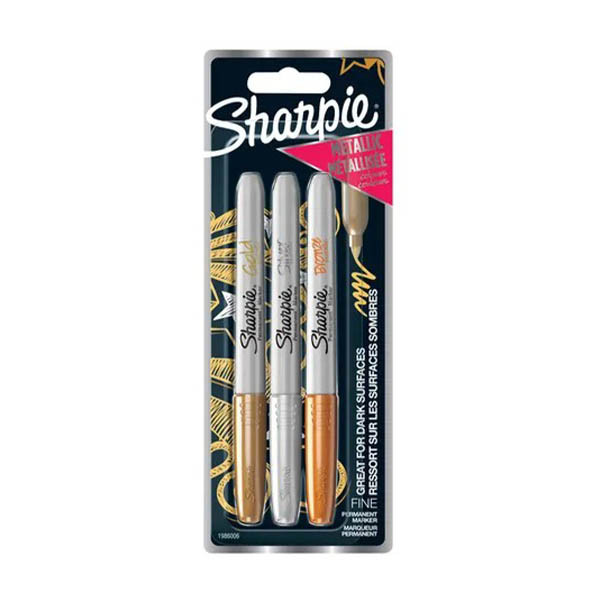 Sharpie metallic fine tip permanent marker (3-pack) 424494 - 1