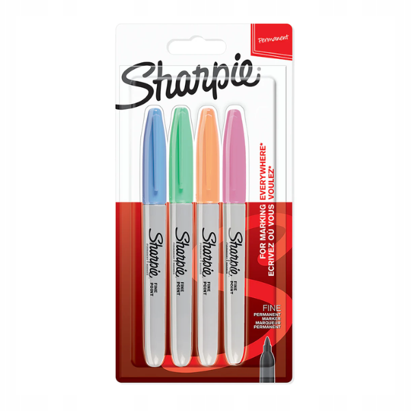 Sharpie pastel assorted fine tip permanent marker (4-pack) 520062 - 1