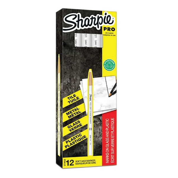 Sharpie white peel-off china wax marker (12-pack) 520075 - 1
