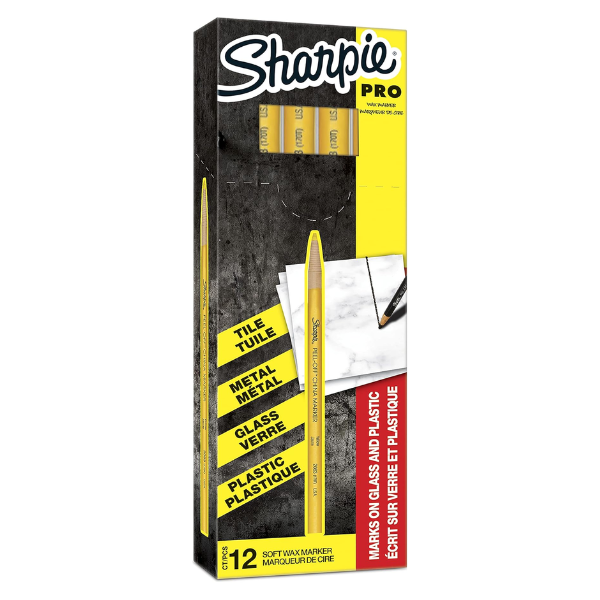 Sharpie yellow peel-off china wax marker (12-pack) 520077 - 1