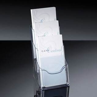 Brochure holder (DIN long/A6) | 3 compartments | Sigel 208707 - 1
