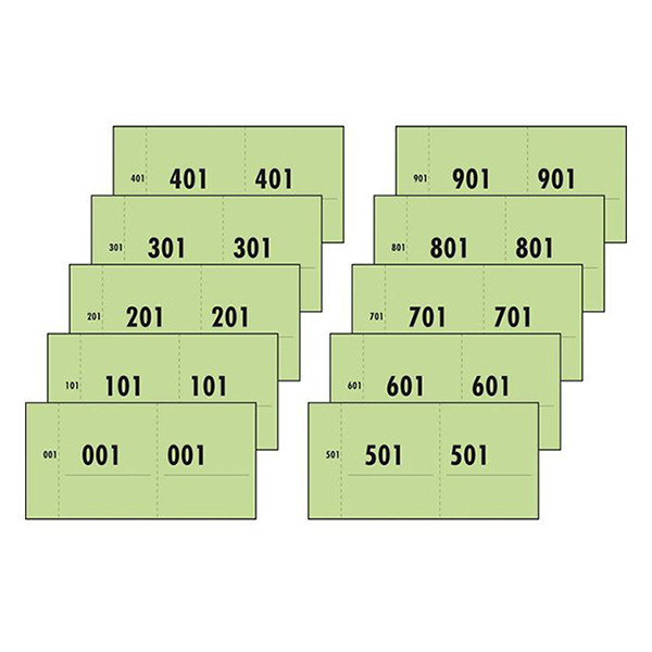 Sigel Expres green 1-1000 number pad (10 pads of 100 sheets) 76153 208550 - 2