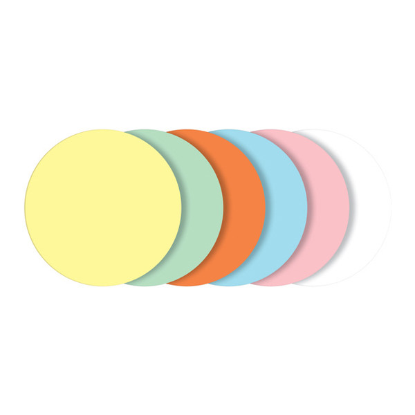 Sigel assorted coloured round moderation cards, 10cm (250-pack) SI-MU101 208913 - 1