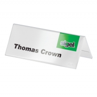 Sigel crystal clear table card, 100mm x 60mm (10-pack) 208701
