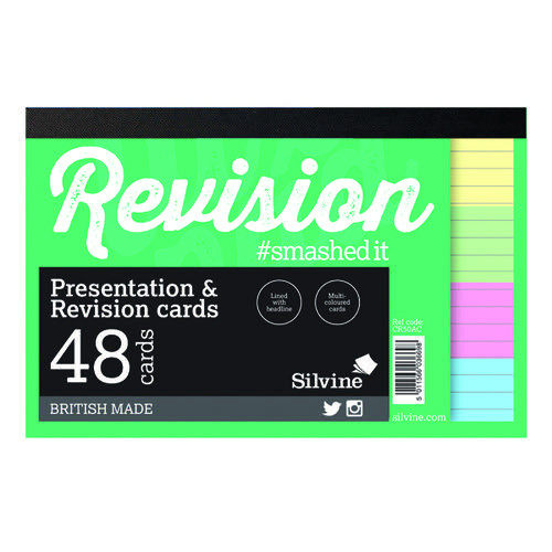 Silvine revision multicolour card notepad (20-pack) CR50AC 423104 - 1