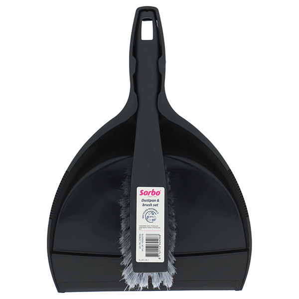 Sorbo Recycled black dustpan and brush SSO04112 - 1