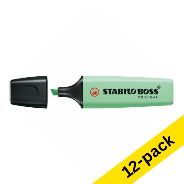 Highlighter | pastel green | Stabilo Boss | 12-pack 200379 - 1