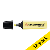 Highlighter | pastel yellow | Stabilo Boss | 12-pack 200381