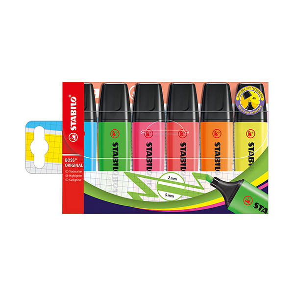 Highlighters | assorted colours | Stabilo BOSS | 6-pack 206129 - 1