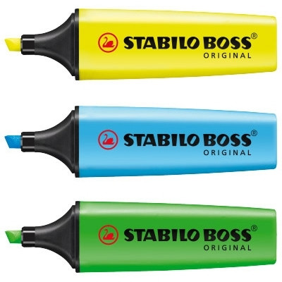 Highlighters | assorted colours | Stabilo Boss | 3-pack 280002 - 1