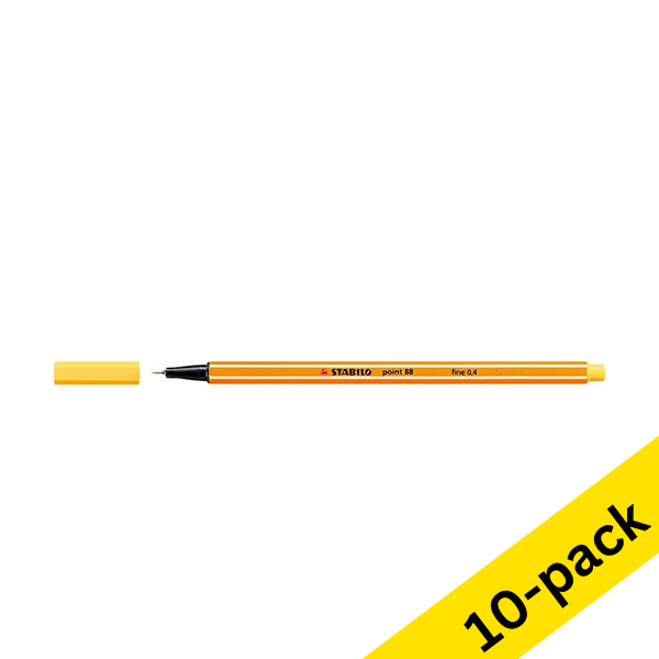 Stabilo Point 88 yellow fineliner (10-pack) 200210 - 1
