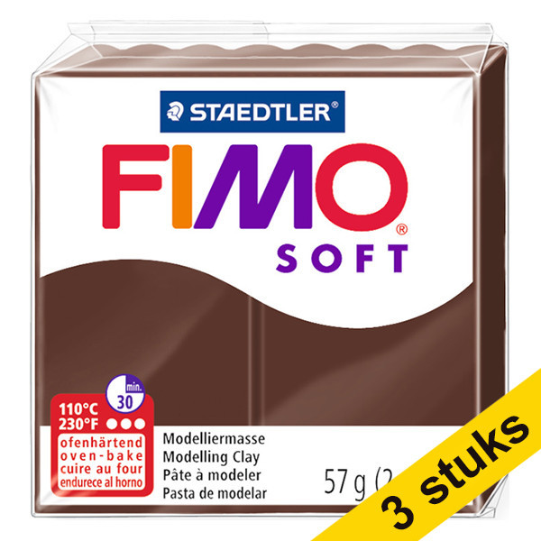 ​​​​​​​​​​​​​​Clay 57g | choco | Fimo Soft | 3-pack 424707 - 1