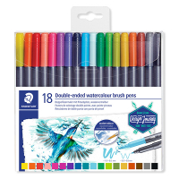 Staedtler 3001 double tip watercolour markers (18-pack) 3001TB18 209508