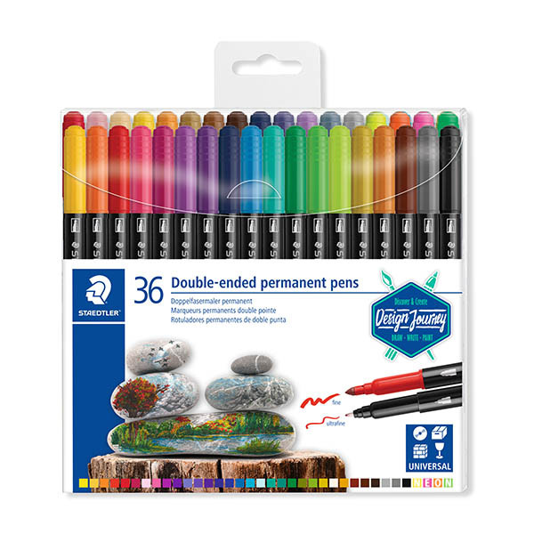 Staedtler Assorted round permanent marker with double tip, 0.5 - 3mm (36-pack) 209663 - 1