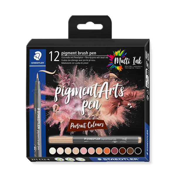 Brush pens set | portrait colours | Staedtler Pigment Arts | 12-pack 209667 - 1