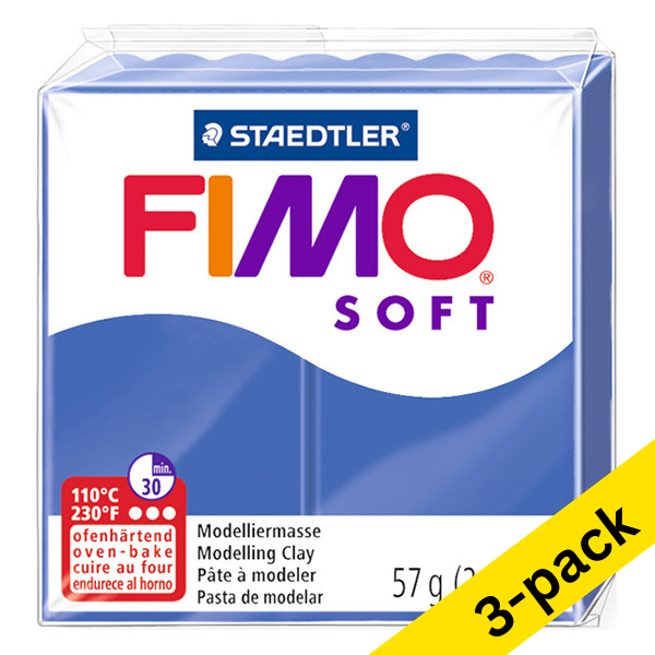Clay 57g | brilliant blue | Fimo Soft | 3-pack 424650 - 1