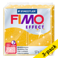 Fimo Effect gold glitter clay, 57g (3-pack) 424666