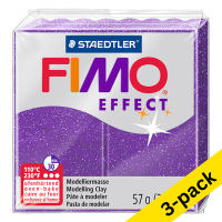 Fimo Effect lilac glitter clay, 57g (3-pack) 424676