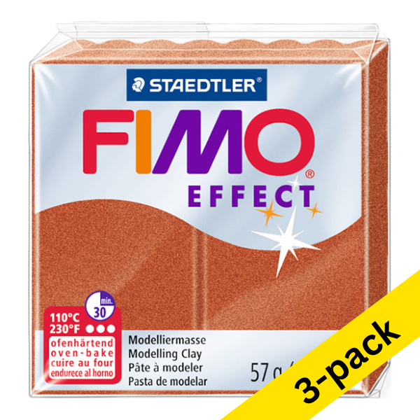 Fimo Effect metallic copper clay, 57g (3-pack) 424688 - 1