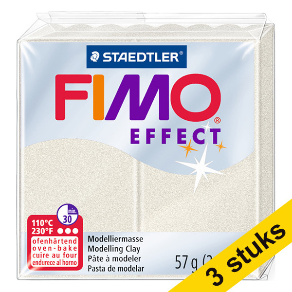 Fimo Effect metallic pearl clay, 57g (3-pack) 424694 - 1