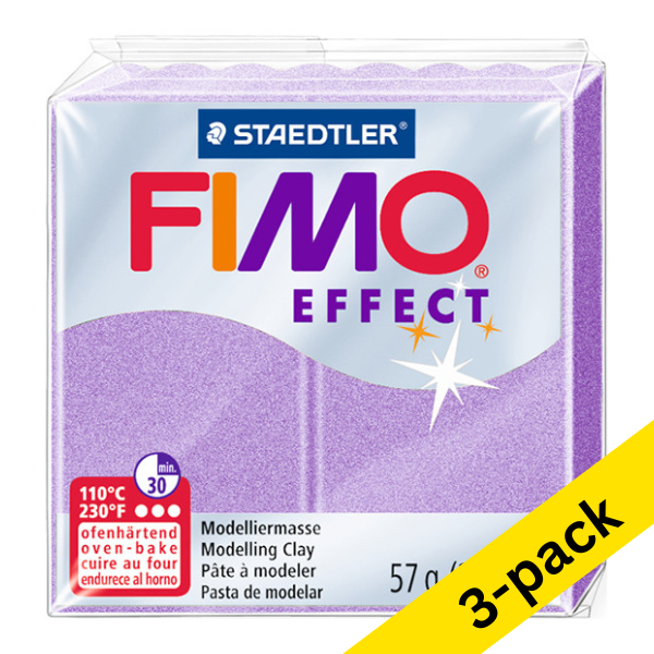 Fimo Effect pearl purple clay, 57g (3-pack) 424679 - 1