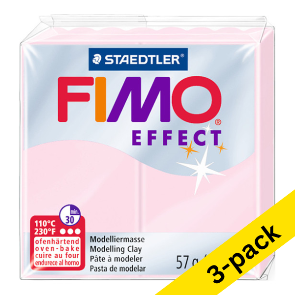 Staedtler Fimo Effect rose quartz clay, 57g (3-pack)  424686 - 1