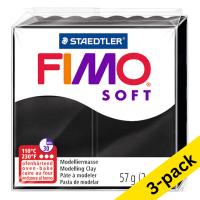 Fimo Soft black clay, 57g (3-pack) 424714