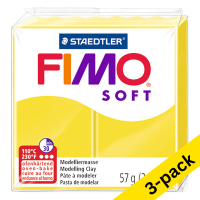 Fimo Soft lemon yellow clay, 57g (3-pack) 424708