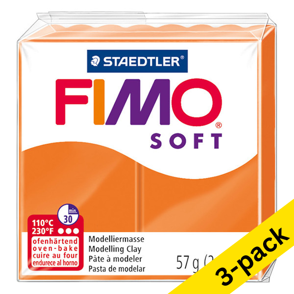 Fimo Soft mandarin clay, 57g (3-pack) 424672 - 1