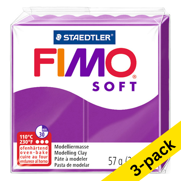Staedtler Fimo Soft purple clay, 57g (3-pack)  424668 - 1