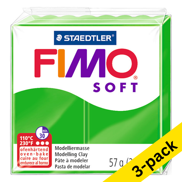 Fimo Soft tropical green clay, 57g (3-pack) 424711 - 1