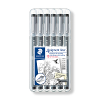 Fineliner | 0.5mm-0.8mm | black | Staedtler Lumocolor 308 | 6-pack 209641